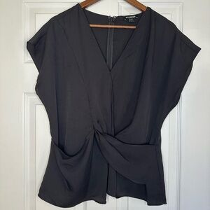 Express Black Tie Front Blouse
